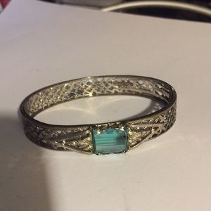 COPY - Art Deco bangle BLUE stone